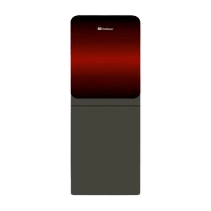 1051 Glass Door Noir Red With Refrigerator