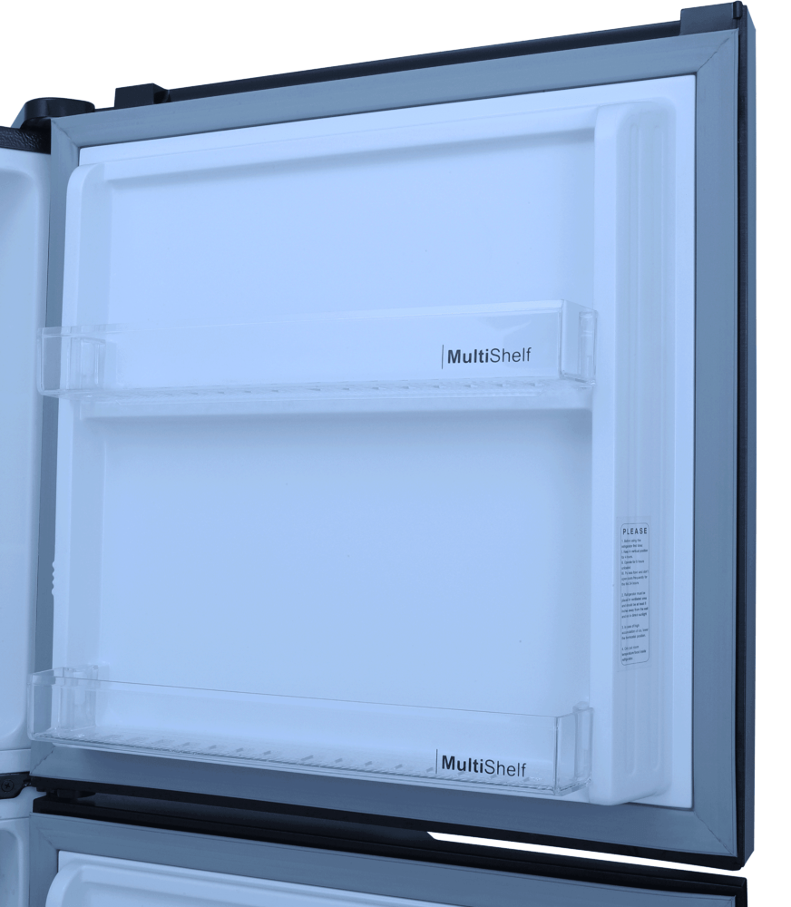 9178LF Chrome Hairline Black Double Door Refrigerator - Image 2