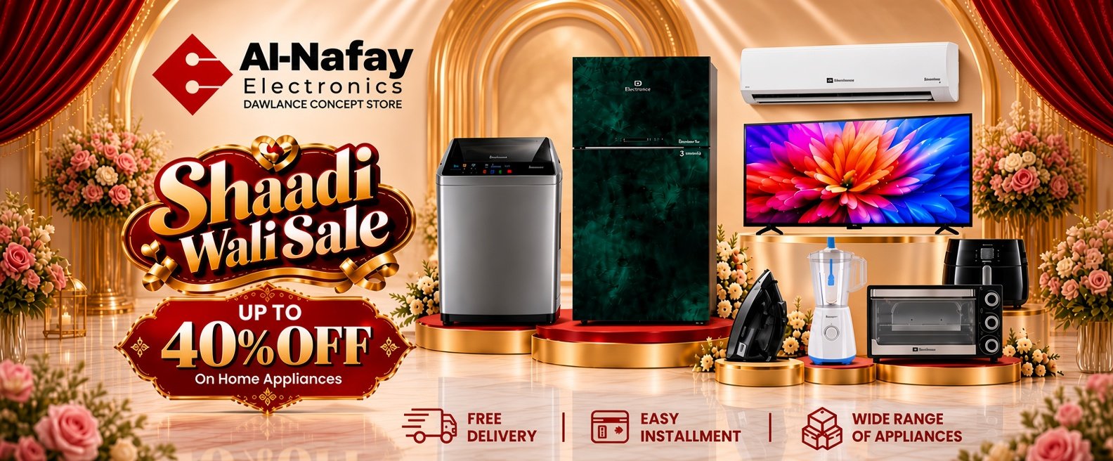 Home 4bPK2 - Al Nafay Electronics - Providing Dawlance Home and kitchen Appliances all over Pakistan. It includes kitchen Appliances, Air Conditioners, Water Dispensers, Dishwashers, Microwave Ovens, LED TVs, Refrigerators & Freezers, Washing Machines, Personal Care Items and more.